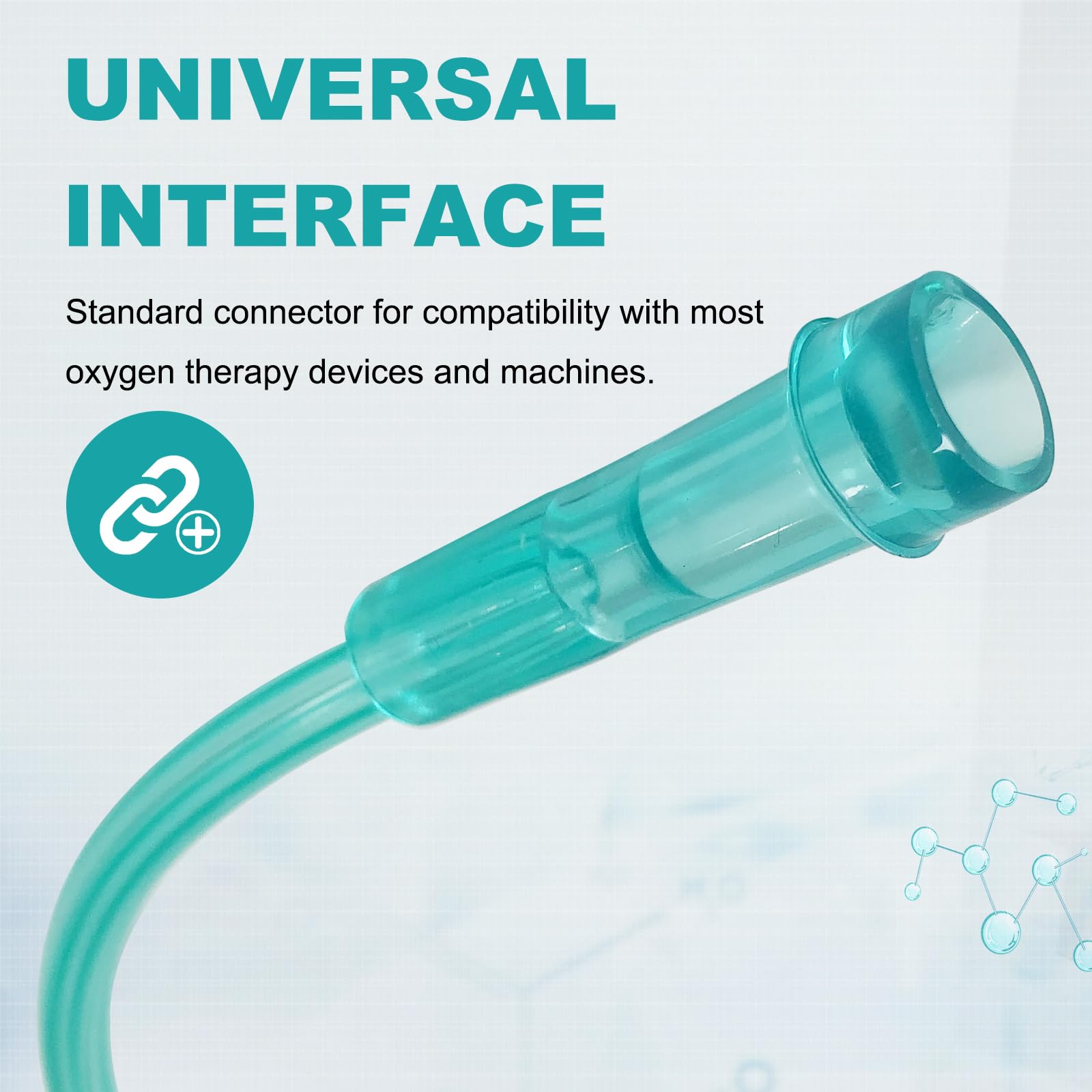 Confezione da 3 tubi per ossigeno, 50 m, colore verde, resistenti agli urti, non si attorcigliano, resistenti, interfaccia universale, confezionati singolarmente