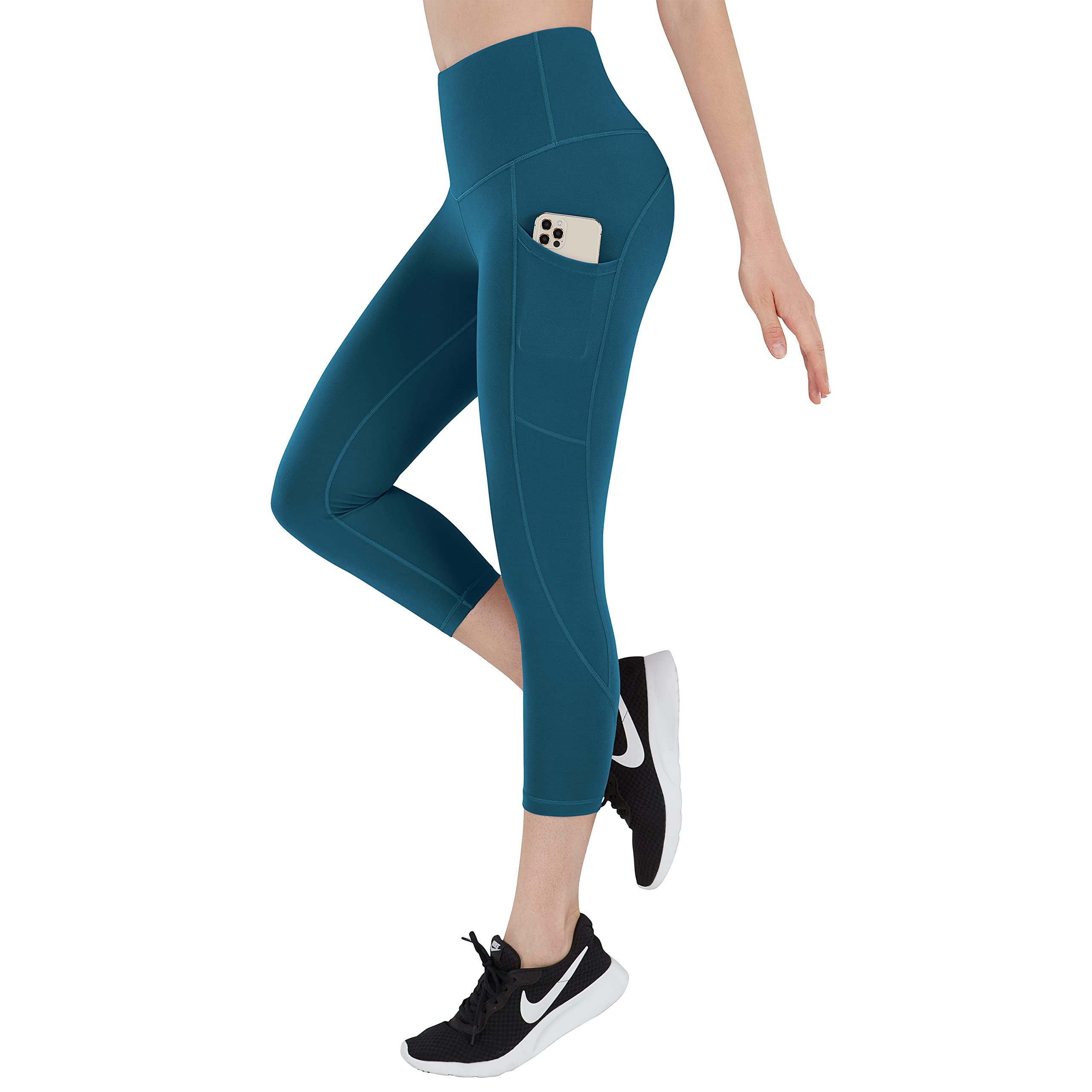 Damen-Yogahose mit hoher Taille, Bauchkontrolle, Workout-Hose für Frauen, 4-Wege-Leggings mit Taschen