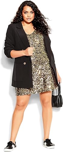 City Chic Plus Size Dress Sequin Glam