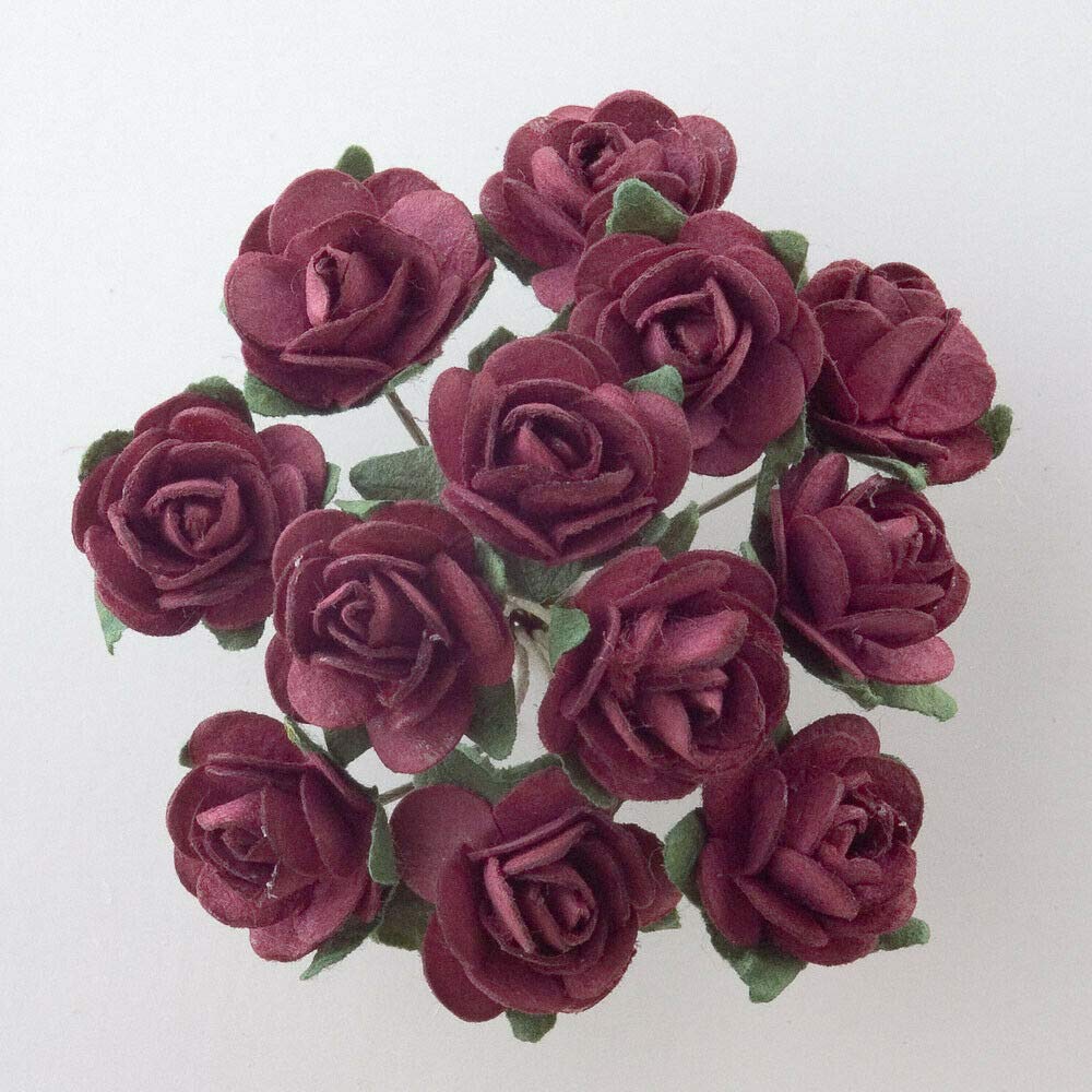 EliteKoopers 15mm Mulberry Paper Flower Rose For Craft Scrap Booking Wedding Bouquet (72Pcs)