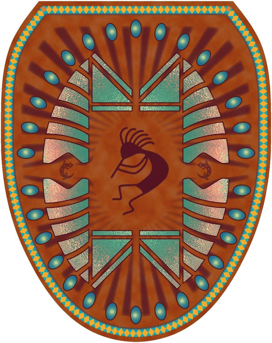 Toilet Tattoos, Toilet Seat Cover Decal,Kokapelli, Size Elongated