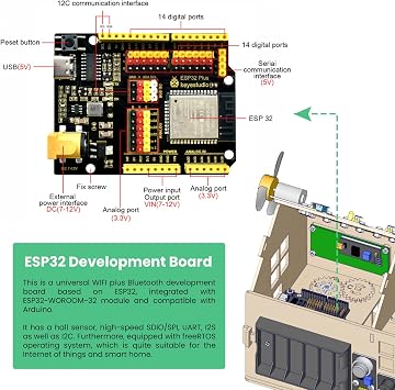 KEYESTUDIO ESP32 Smart Home IoT Kit Compatible with Arduino and Python Include Development Board Electronics Home Automation Coding Kit DIY Sensor Kit STEM Educational Set for 14+ Adults Teens