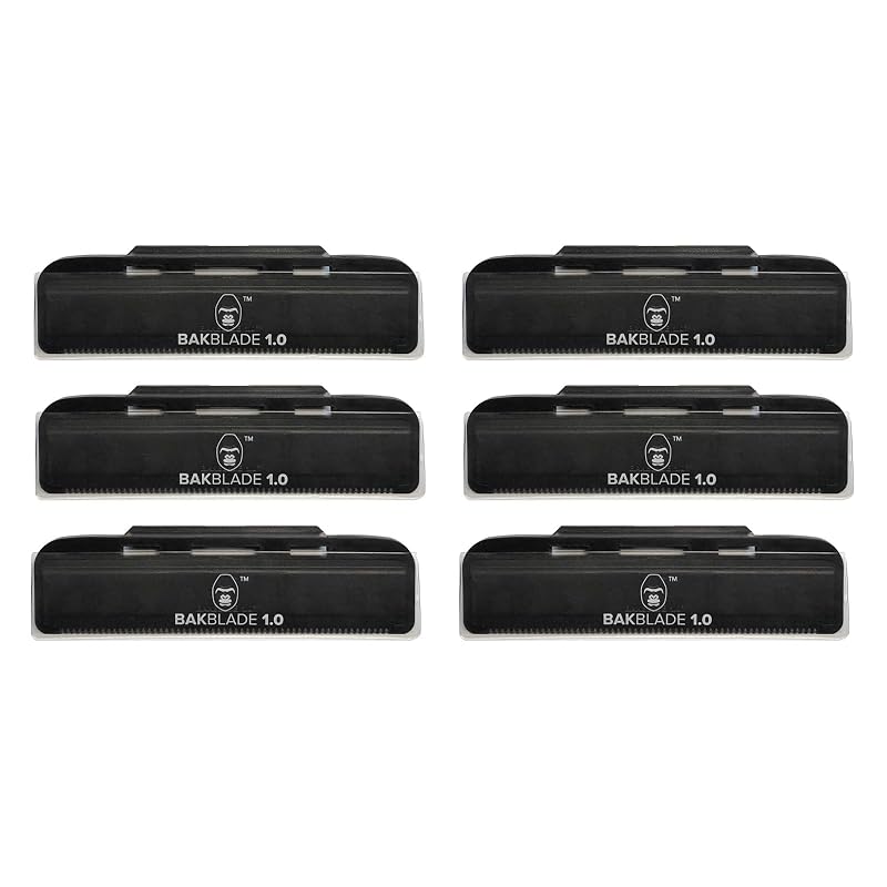 Cartuchos de reposição para barbeador corporal BAKblade 1.0, lâminas descartáveis extralargas de 10,16 cm, uso seco ou molhado, pacote com 6