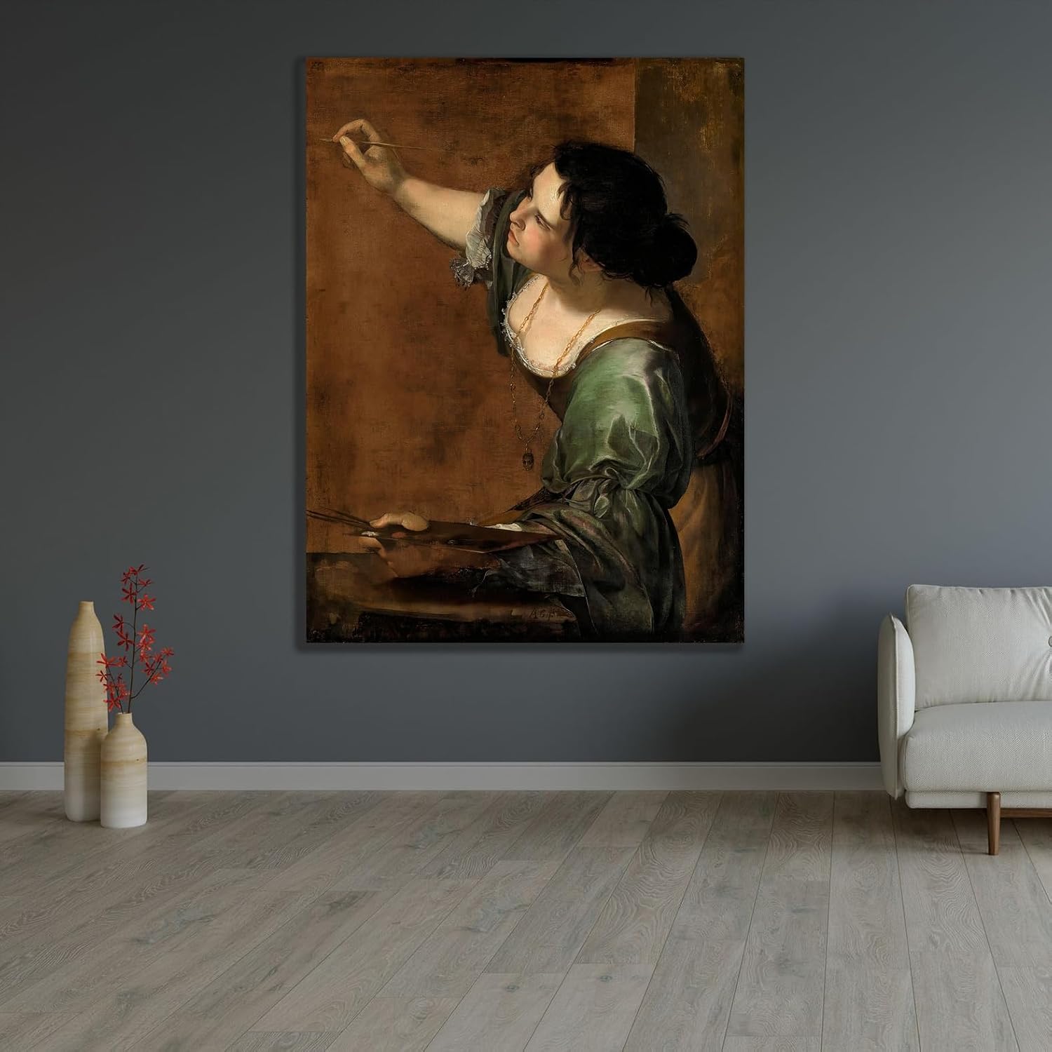 ArtDirect Self-Portrait as the Allegory of Painting (1638) Unframed Art Print Giclee Poster by Artemisia Gentileschi - Ready for Framing with Customization Sizes 7x10, 10x14, 15x20, 24x32, 36x48 and 45x60 inches