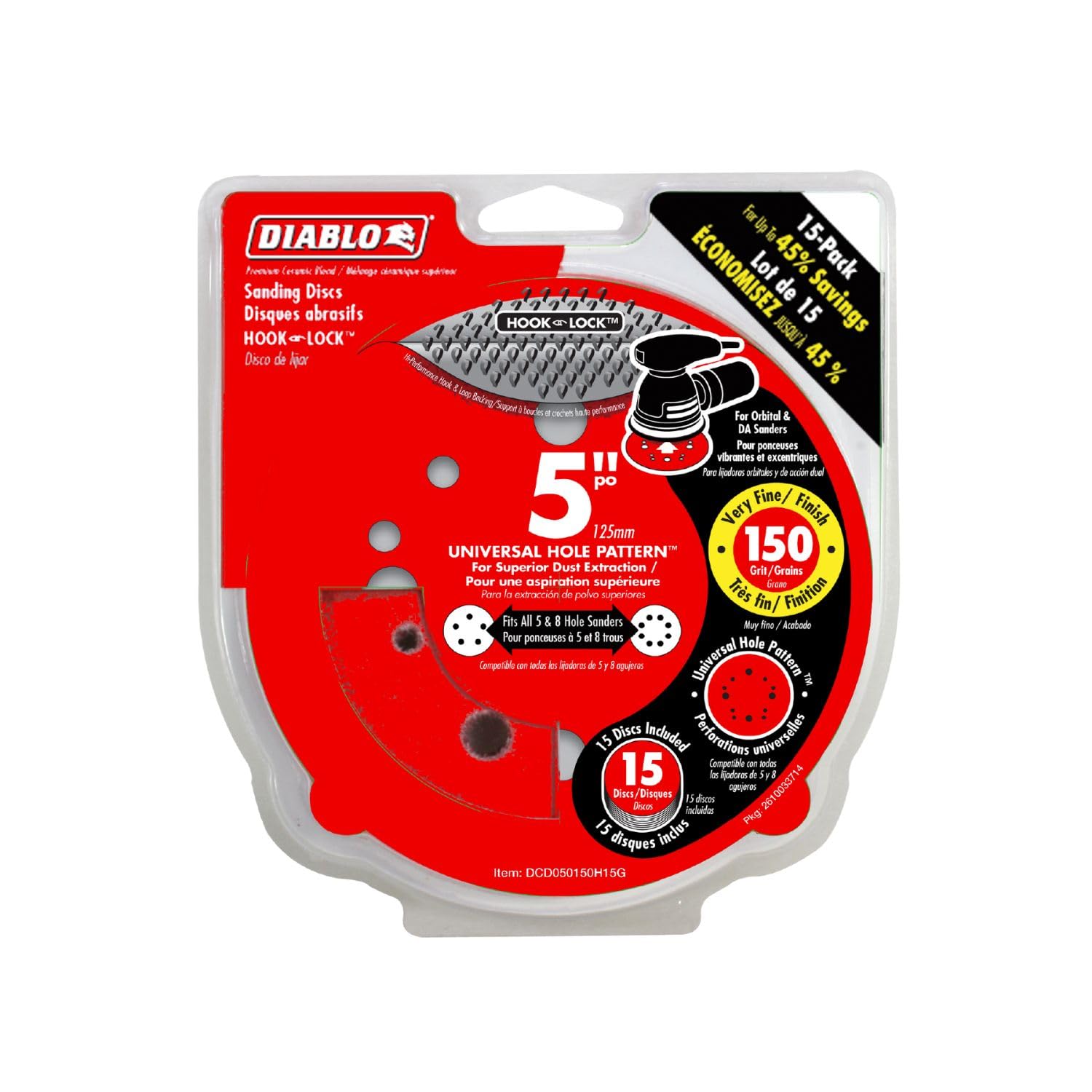 Diablo Hook and Lock ROS Sanding Discs for Wood, Metal and