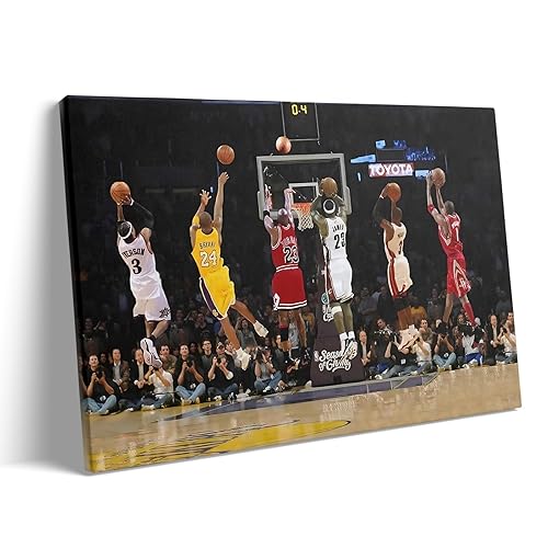 Basketball Legends Canvas Wall Art Print Poster, Iconic Sports Stars