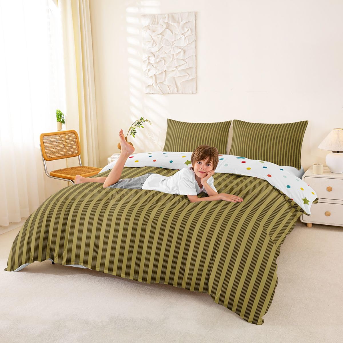 Homemissing Vintage Stripes Bettwäsche Set 155x220cm Erwachsene Kinder