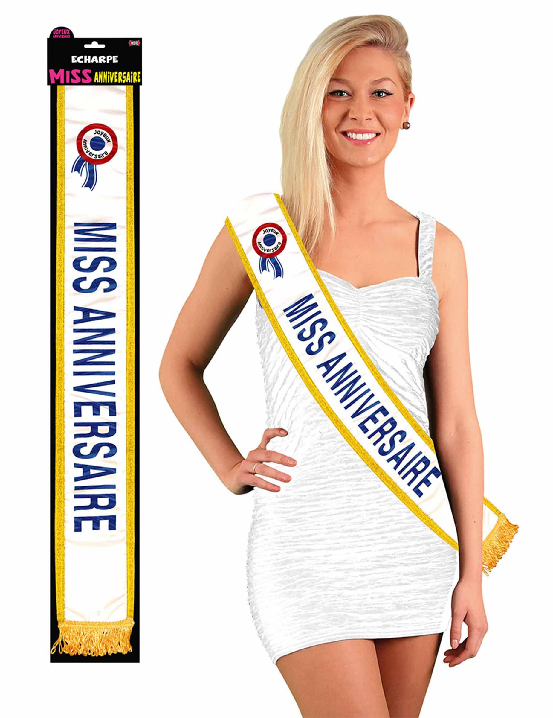 Echarpe Miss Anniversaire 60 ans satinée
