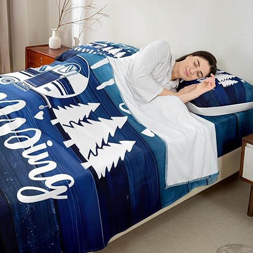 Vista 78 de Juego de sábanas para cámper tamaño matrimonial para niños y niñas, sábanas de madera para adolescentes de Happy Camping Farm, accesorios de Multi 04