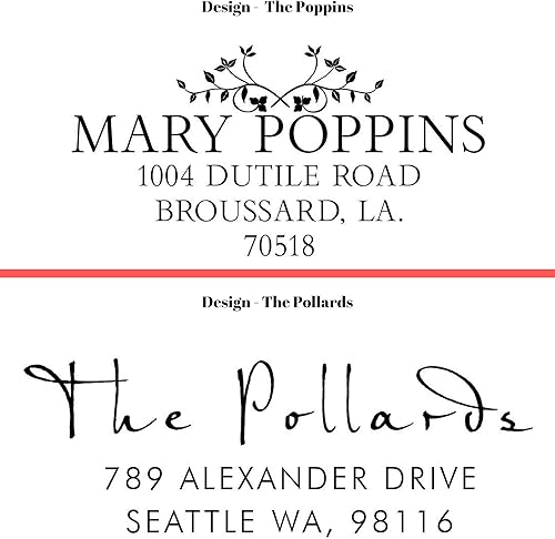 Miniatura 8 de Más de 17 diseños para elegir. Sello de dirección de retorno autoentintado personalizado, sello de dirección personalizado, tinta negra, roja, azul,