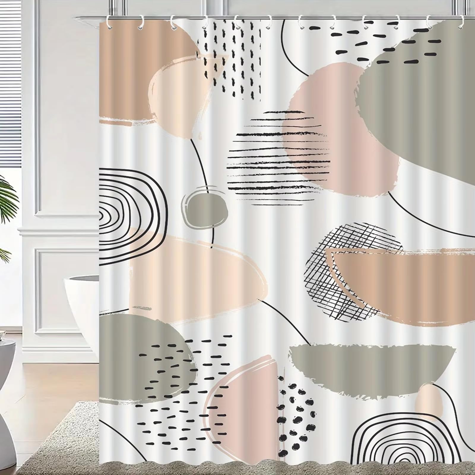 Rideau de douche anti-projections de 110 x 200 cm pour sol de salle de bain sec