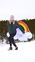 SNOWCANDY Snow Tube 48" Arctic Rainbow, Inflatable Snow Sled Toboggan for Kids and Adults, Heavy Duty with Handles and Bottom, Winter Outdoor Sledding, Easy to Inflate and Deflate gallery image