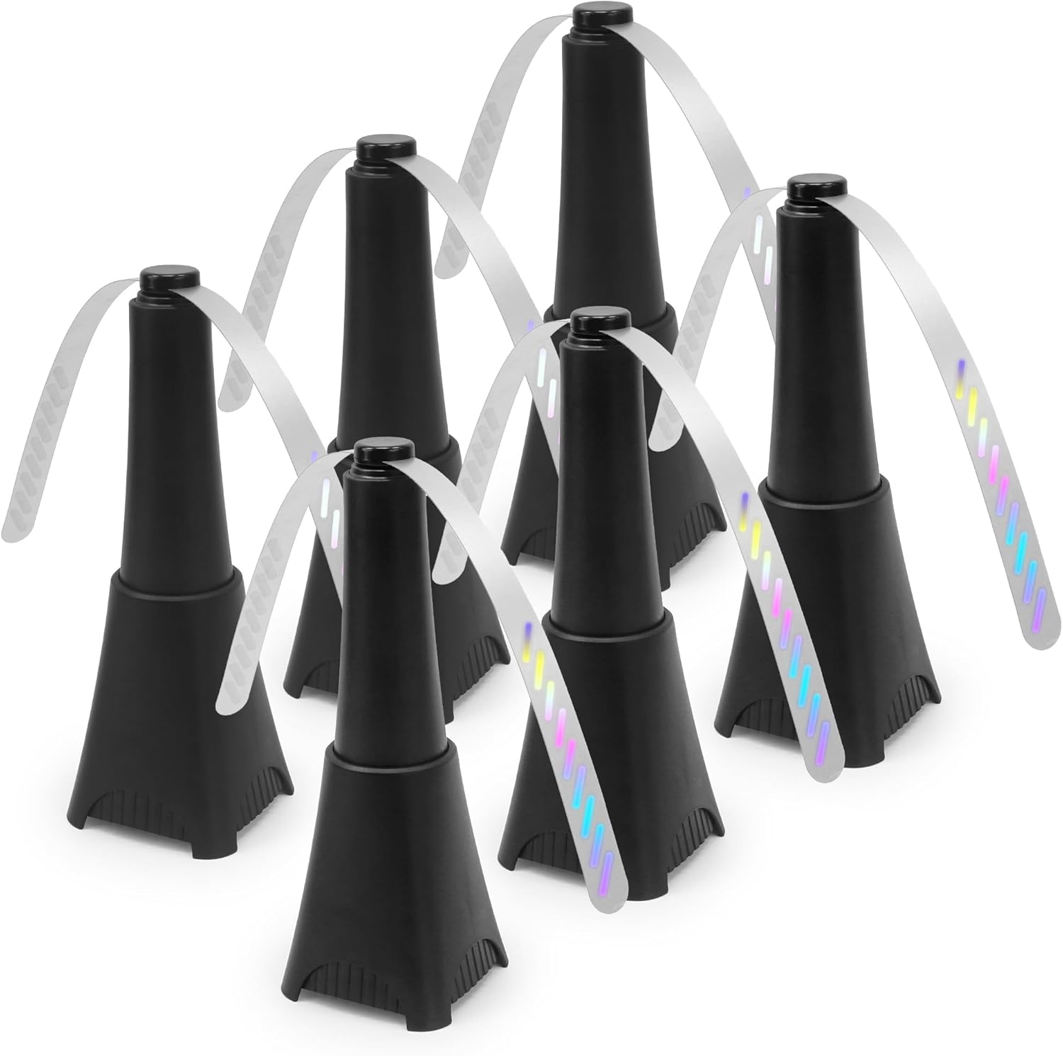 6 Packs Fly Fans for Tables,Fly Repellent Fans Outdoor Indoor Keep Flies Away,AA Battery Powered Food Table Fans with Holographic Blades and Hook for Picnic Party Restaurant Kitchen and BBQ, Black