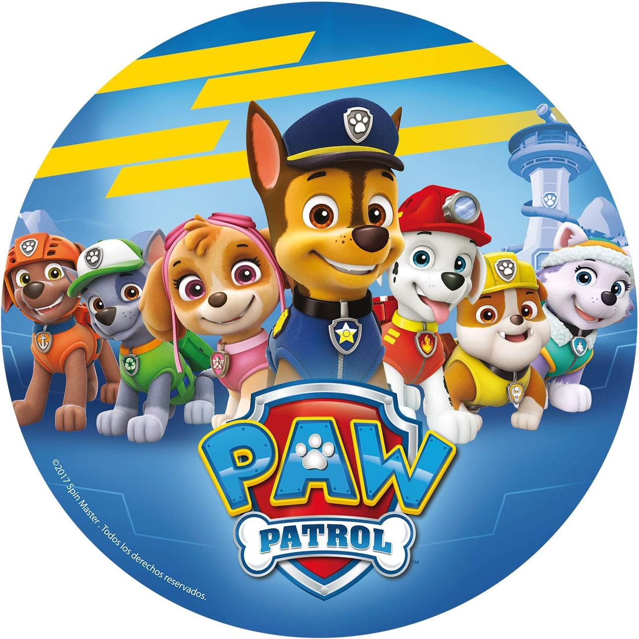 Dekora for PAW Patrol Fans Round 20cm 8 inch Edible Wafer Cake Topper. Licensed Product. Dekora.