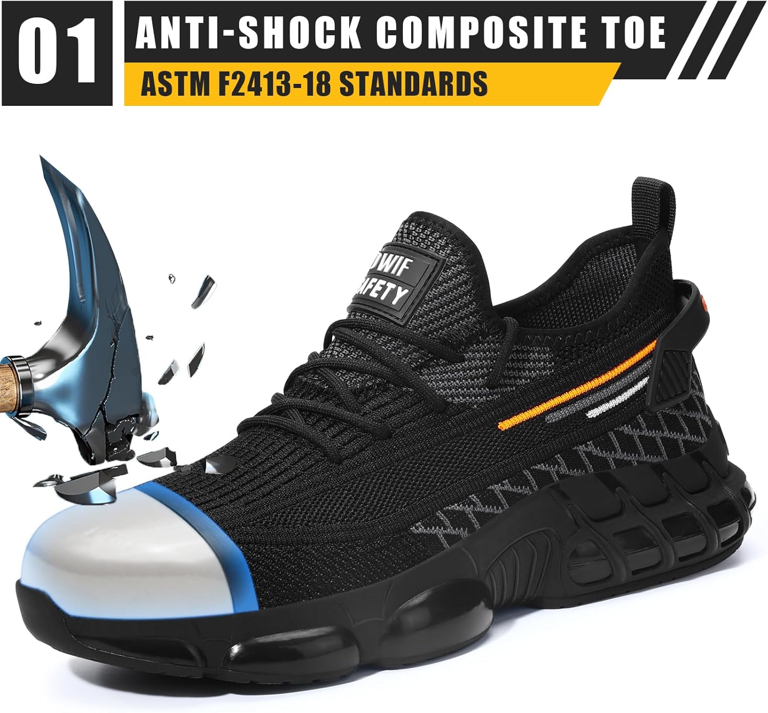 Steel Toe Shoes for Men Women Comfortable Lightweight Composite Toe Work Shoe Indestructible Construction Safety Toe Sneakers - Image 4