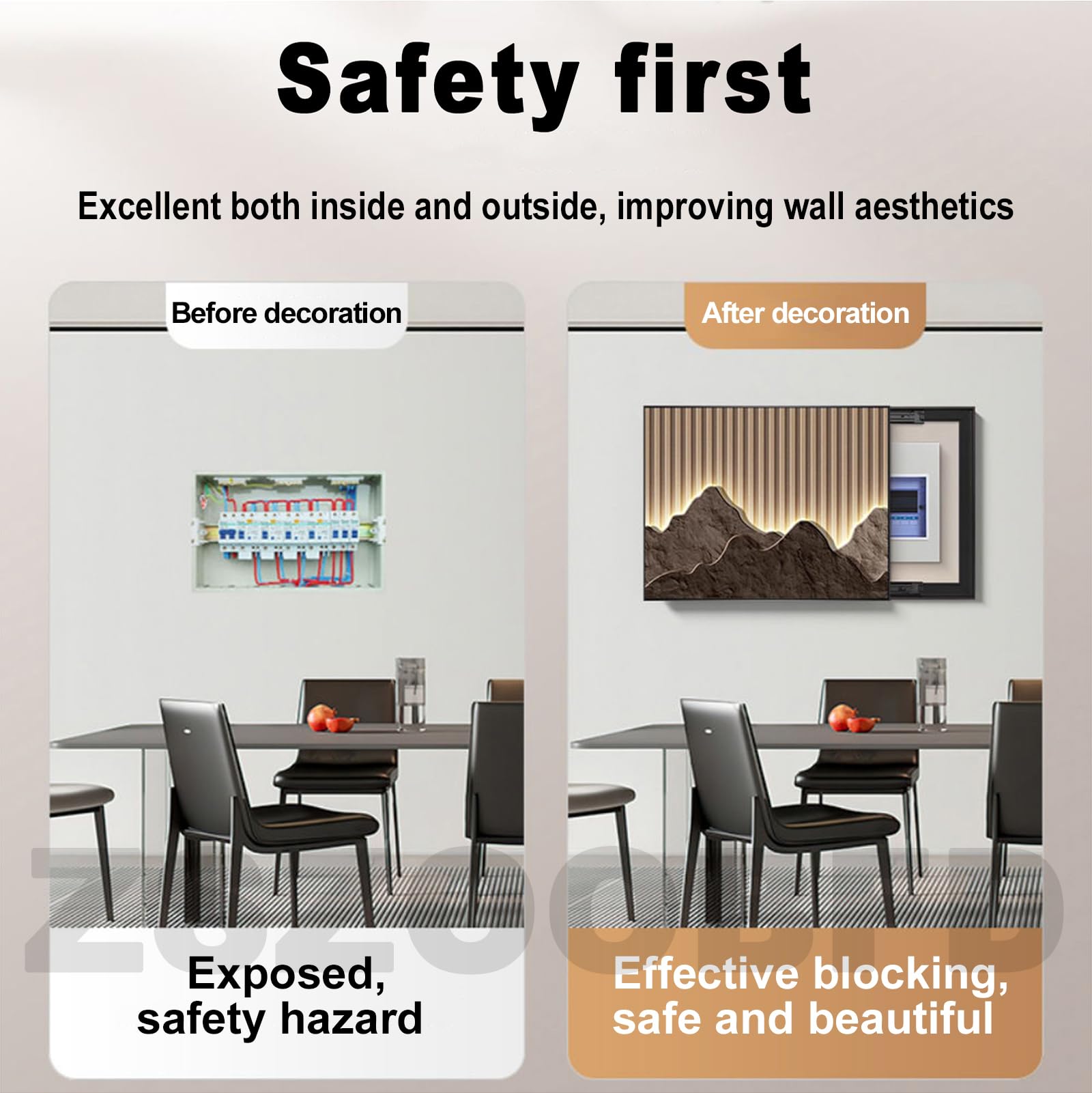 Sicherungskasten Abdeckung für Wandmontage, kreatives Flip-Cover zur Verkleidung von Stromverteilern, dekoratives Bild für Büro, Esszimmer und Heimdekoration, 45x35cm