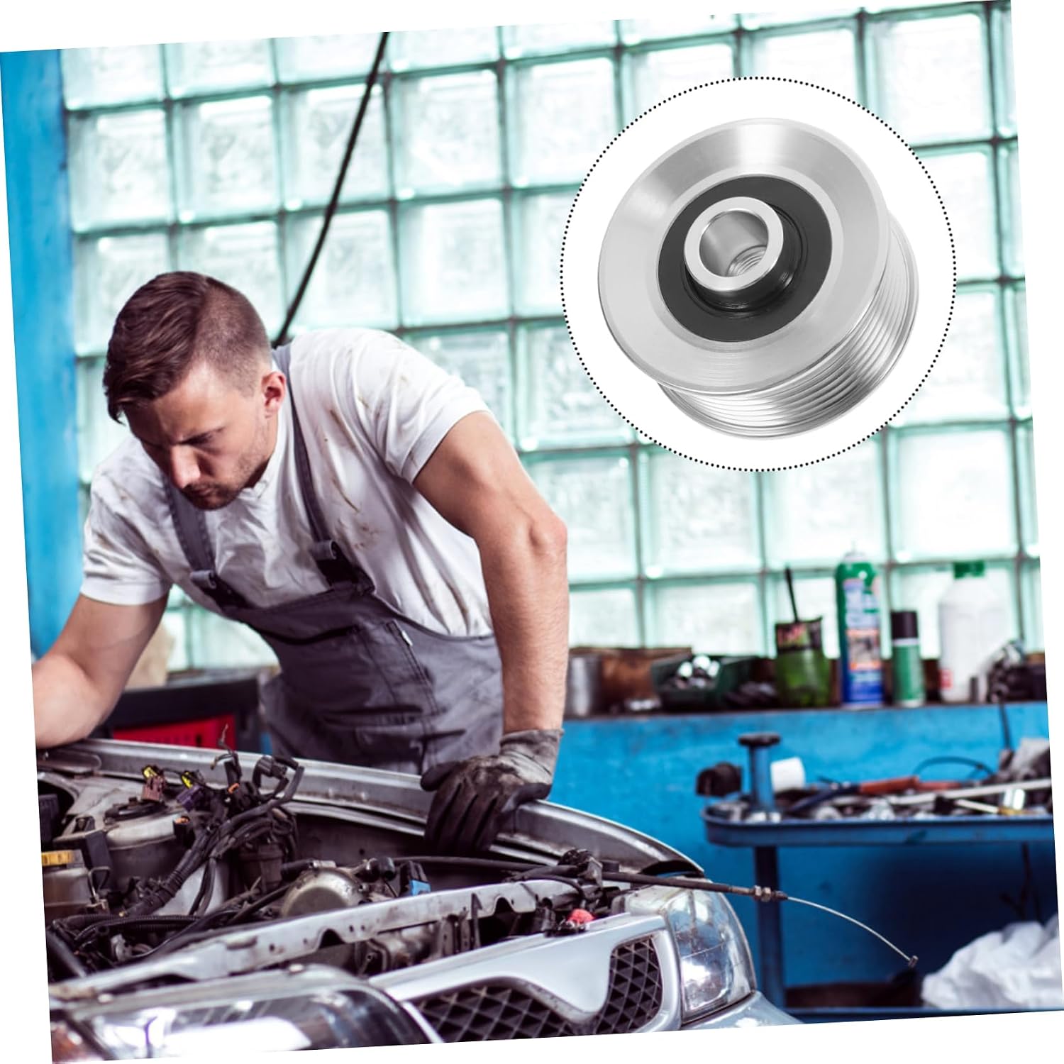 Vehicle Alternator Replacing Pulley Easy Install Car Clutch Pulley Durable One-Way Belt Wheel for Reliable Performance Various Driving Conditions