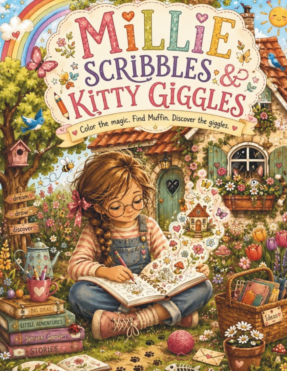 Millie scribbles and kitty giggles: Color the magic find the muffin