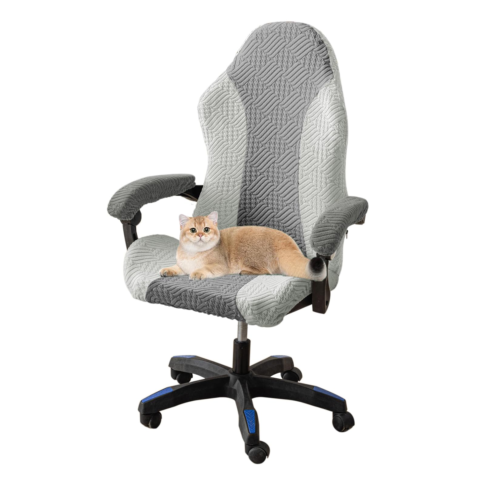 CACXKEP Gaming Chair Cover Office Chair Cover Game Chair Cover Stretchable with Armrest Covers Computer Chair Seat Covers Gaming Chair Cover Slipcovers, Grey b