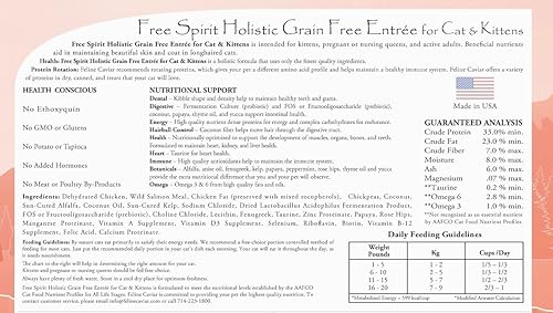 Miniatura 2 de Comida seca para gatos con caviar felino, océano salvaje arenque silvestre y guisante partido, ingrediente holístico limitado, sin granos, alimento