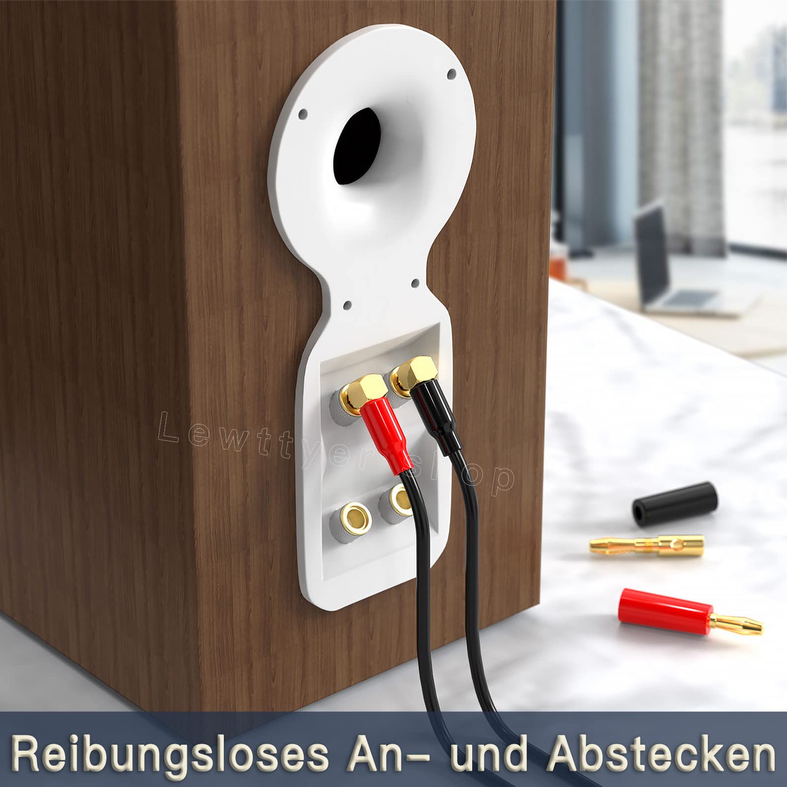 6 Rechtwinklige Bananenstecker (3 Rot + 3 Schwarz) – 4 Mm, Für Lautsprecherkabel