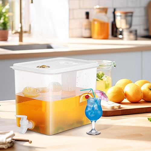 Miniatura 4 de Dispensador de bebidas para nevera con espita de plástico jugo limonada recipiente de té helado para reuniones familiares y fiestas