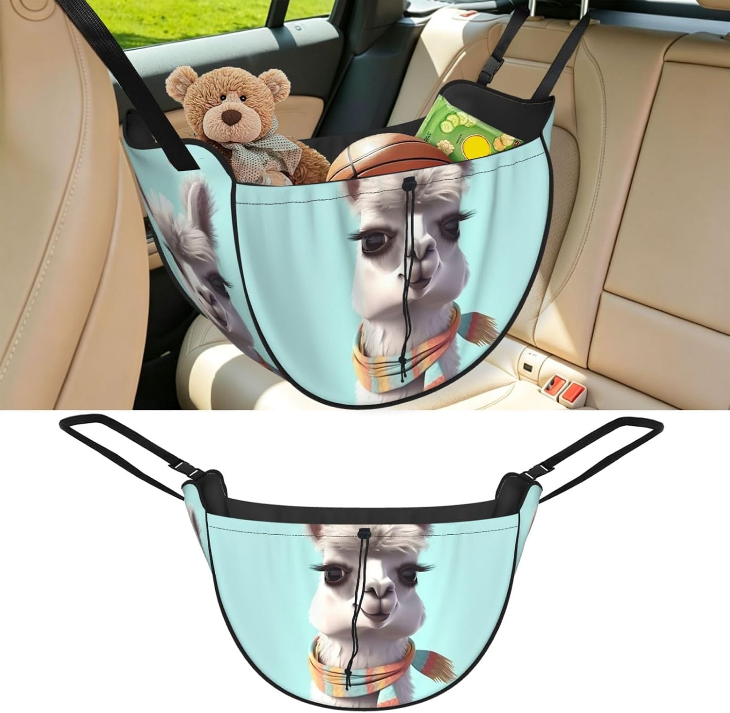 Large Capacity Car Seat Organizer Collapsible Hammock Car Seat Storage Bag