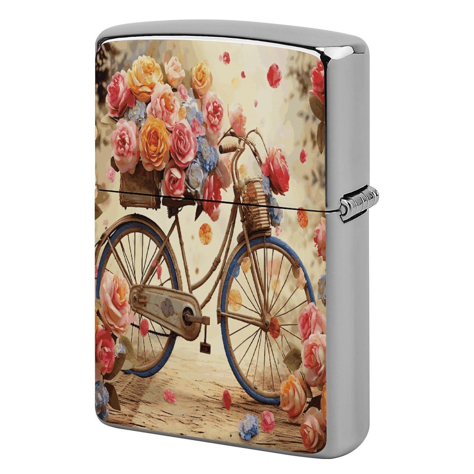 Fodpand Style Flower Bicycle Metal Lighter Case Cover Lighter Sleeve