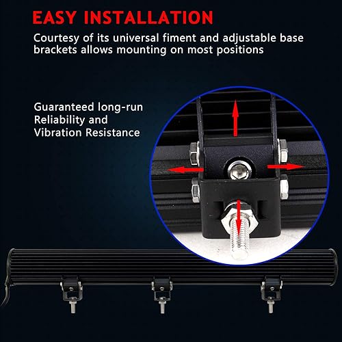 Miniatura 4 de Willpower - Barra de luz LED de trabajo de 12 pulgadas 72 W para camión, automóvil, ATV, todoterreno, 4x4, Jeep Truck luz de conducción