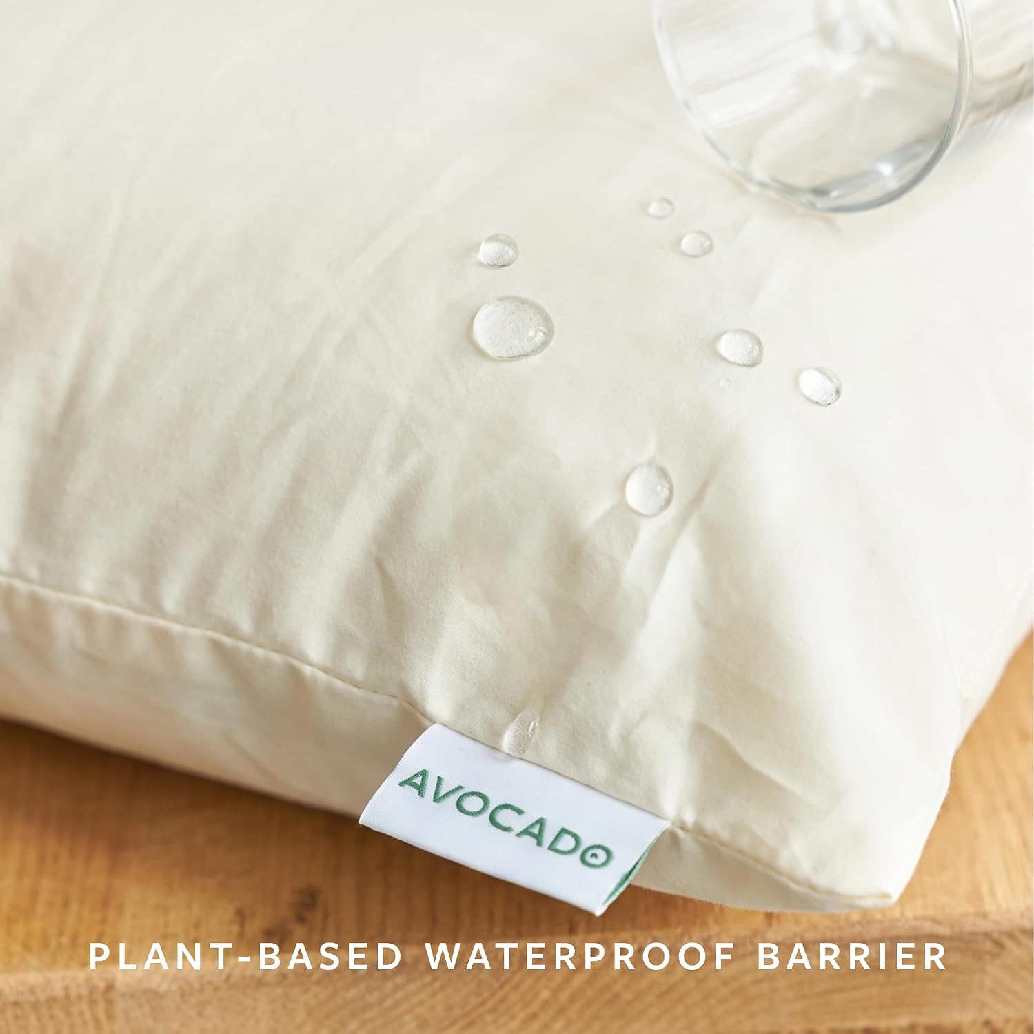Avocado Organic Waterproof Pillow Protector — GOTS Certified Organic Cotton, Standard