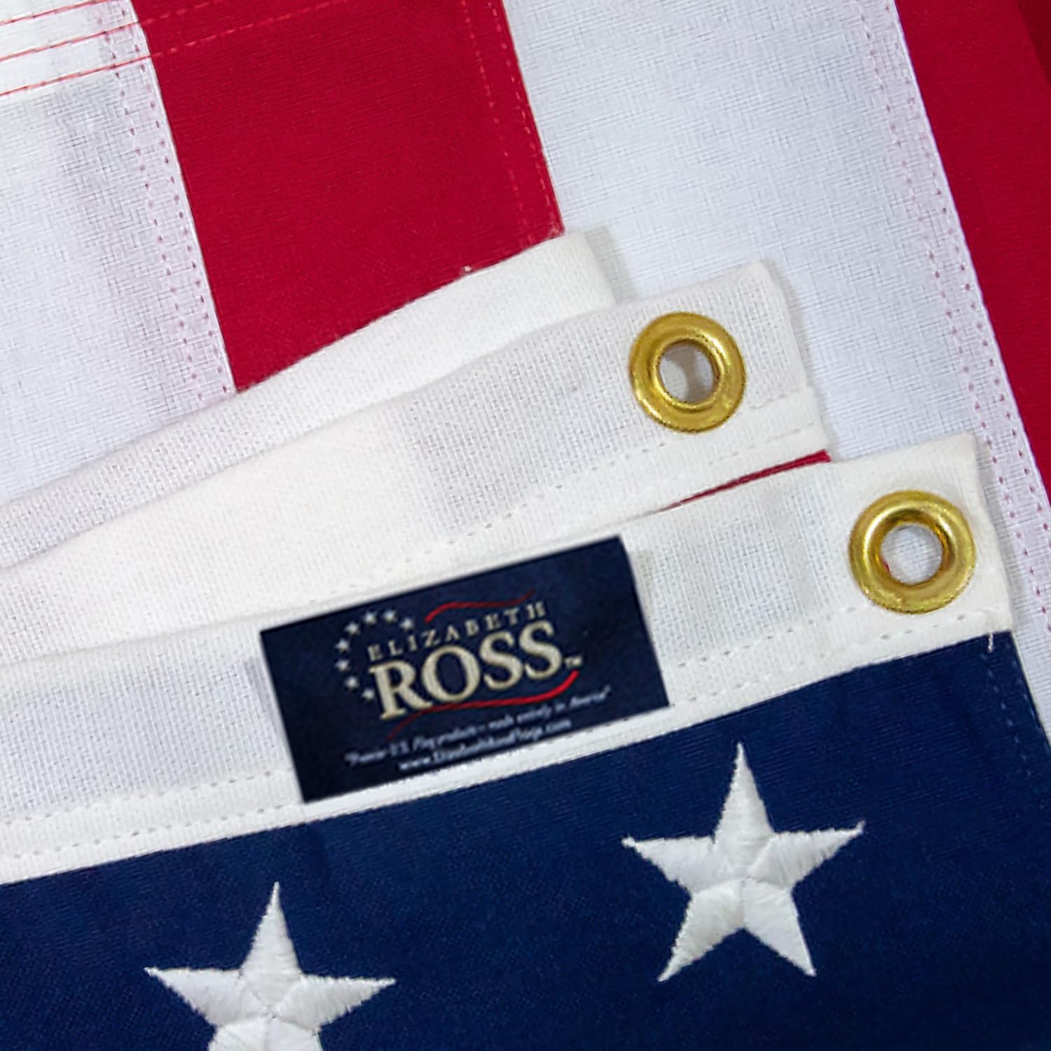 Elizabeth Ross - 3' x 5' Ultra Premium Sewn 2-Ply Spun Polyester American Flag by Valley Forge - Brass Grommets for Timeless Patriotism and Quality