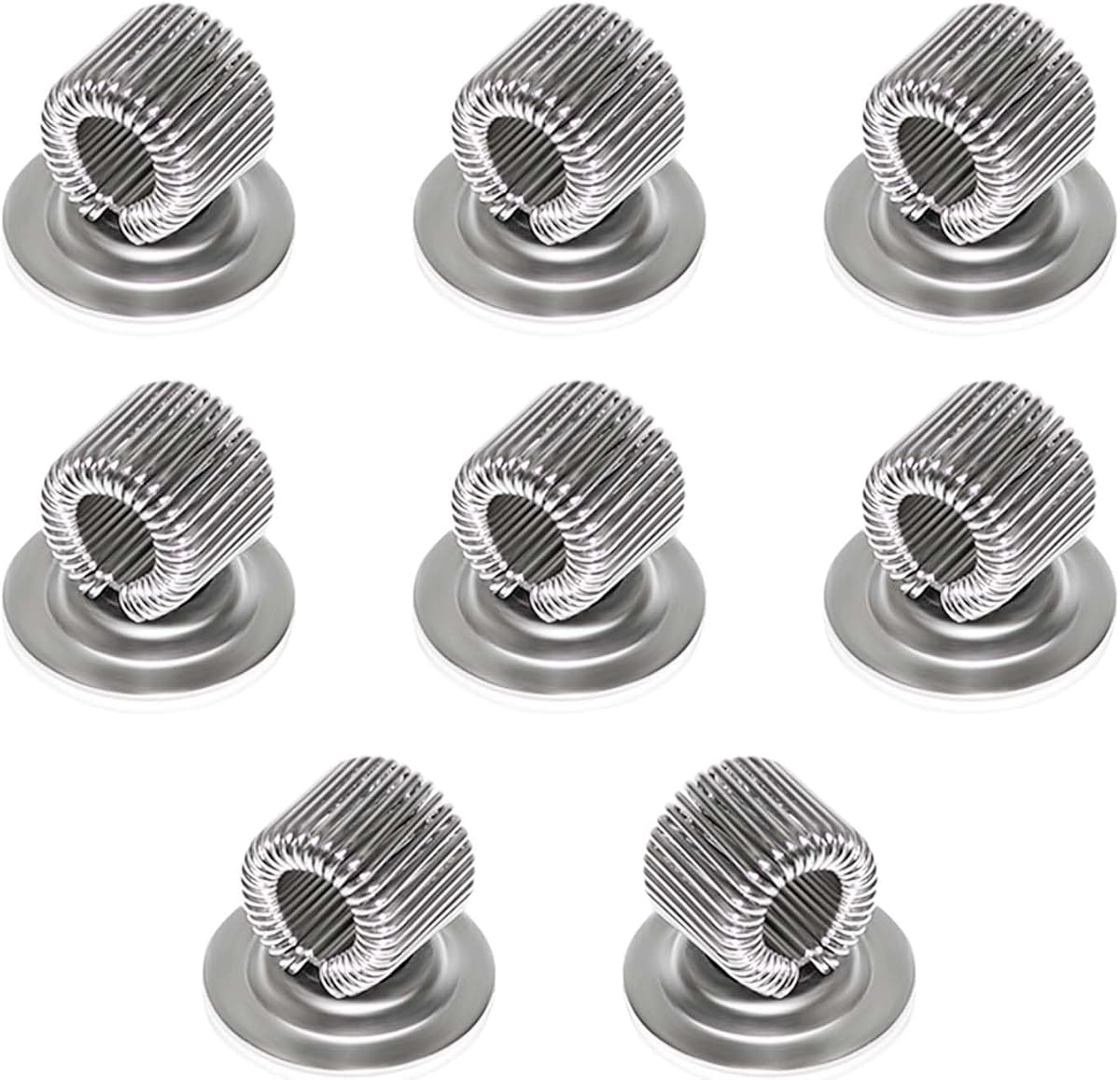 8 Pcs Manganese Steel Pen Holder Clips Self Adhesive Pencil Organizer with Adjustable Spring Loop for Erase Board Whiteboard Bulletin Board Refrigerator Map Office Home Fit Any Size (Silver)