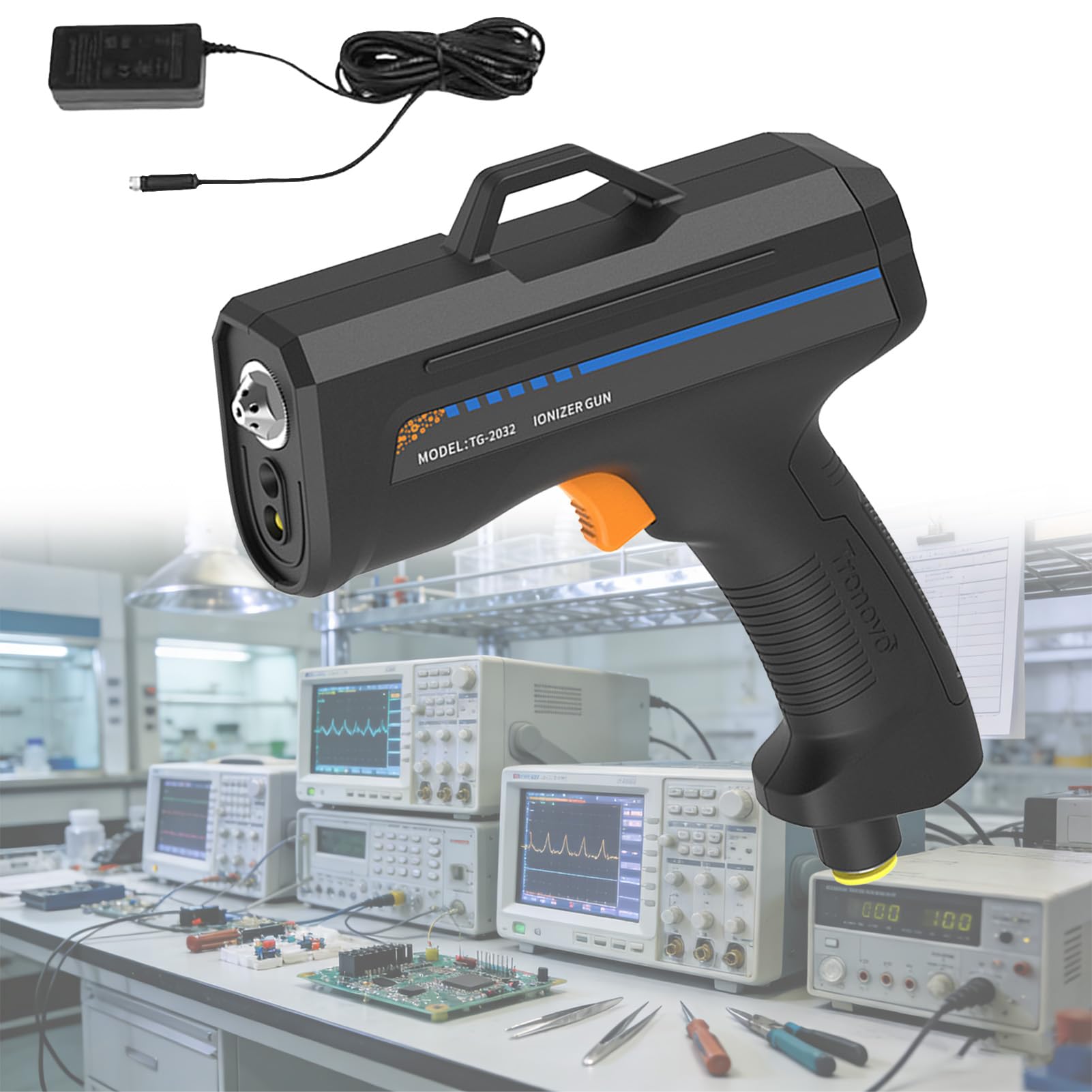 Equilibrador Iónico Antiestático Profesional, Pistola De Aire Ionizante Y Neutralizador De Estática, para Eliminación De Polvo En Talleres Y Laboratorios Especializados