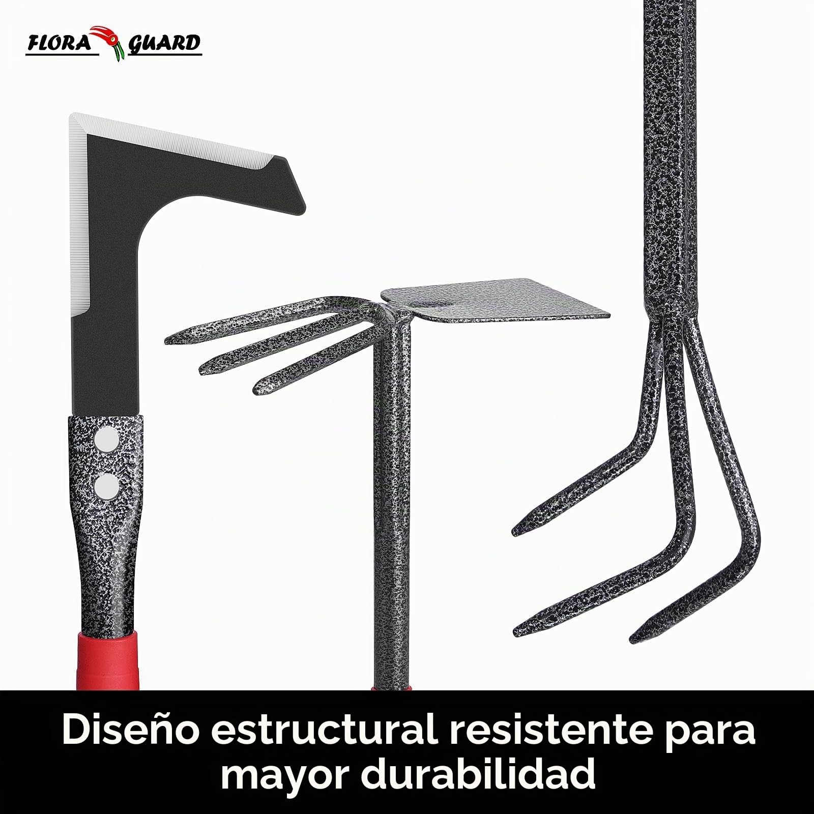 FLORA GUARD Juego de Herramientas de jardín, 6 Piezas, Herramientas manuales de jardín Grandes, Resistentes y duraderas, Herramientas clásicas para Plantar y Mantener su jardín