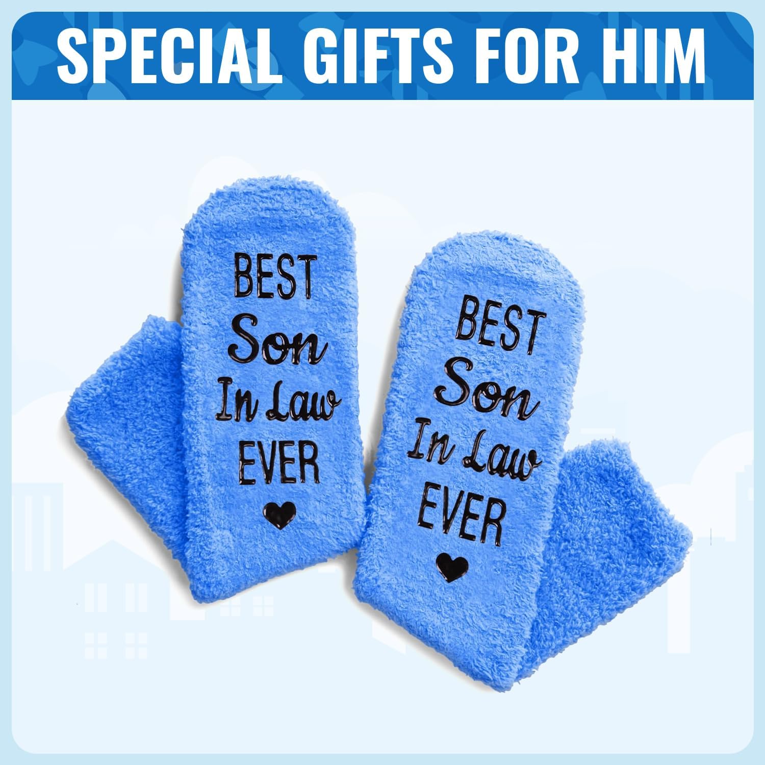 HAPPYPOP Funny Gifts for Men - Blue Socks for Son in Law Dad Uncle Brother, Gifts for Him - Image 6