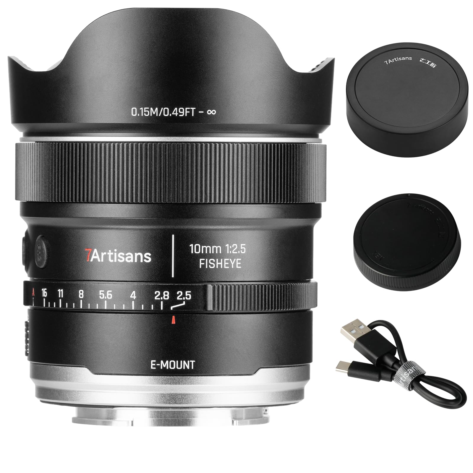 7artisans AF 10 mm F2.5 pełnoklatkowy ultraszerokokątny obiektyw typu rybie