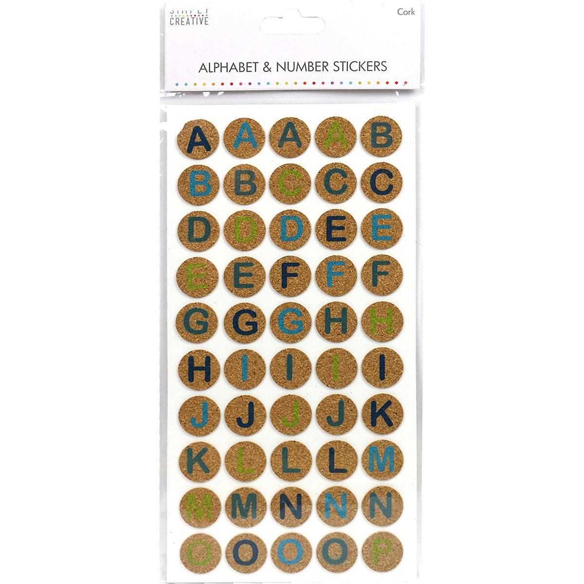 Trimcraft Cork Circles Simply Creative Alphabet & Number Stickers