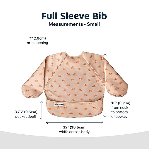 Miniatura 6 de Tiny Twinkle Babero de bebé a prueba de desorden, bonito atuendo de manga completa, baberos impermeables para niños pequeños, lavables a máquina,