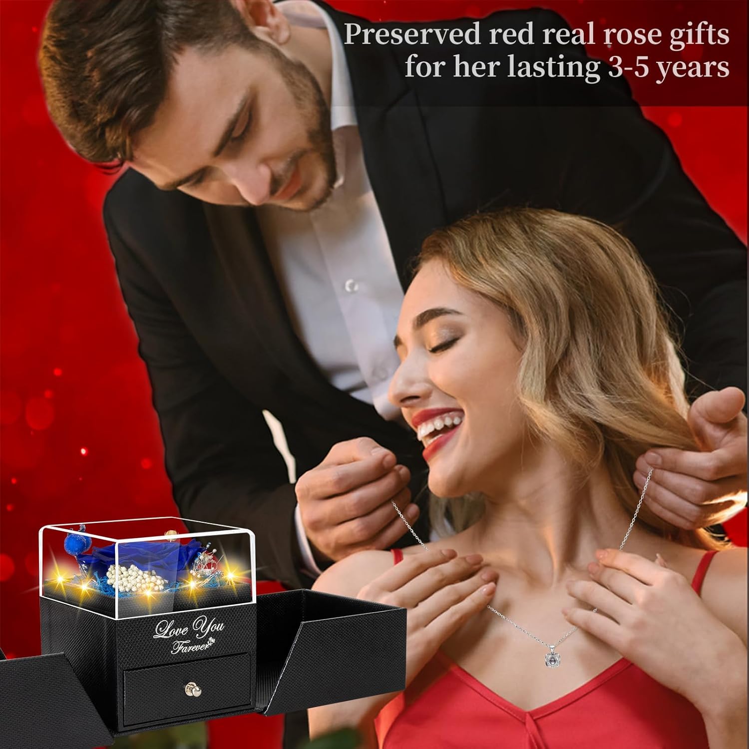 Preserved Blue Real Rose -Eternal Flowers Rose Birthday Gifts for Her Mom Wife Girlfriend Grandma on Valentines Mothers Day Christmas Anniversary Romantic-Blue - Image 6