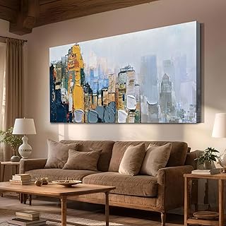 12 Industrial Living Room Ideas with Raw Texture 33 Arjun Neutral Wall Art Painting Oversize Abstract Art Wall Decor Canvas,...