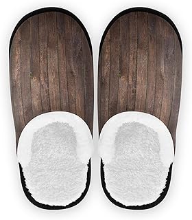 Vintage Wood Wooden Texture Slippers for Women Men Kids, Womens House Slippers Socks Indoor Slipper Coral Fleece House Shoes Bedroom