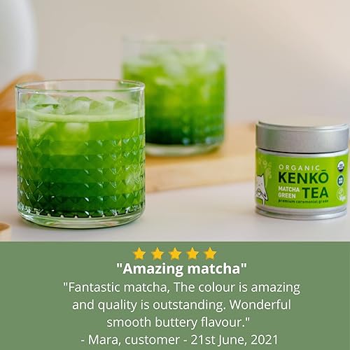 Miniatura 6 de KENKO Matcha - Polvo de té verde USDA orgánico grado ceremonial japonés verde 30 g 1 oz