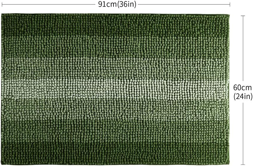 COSY HOMEER Bath Rugs Made of 100% Polyester Extra Soft and Non Slip Bathroom Mats Specialized in Machine Washable and Water Absorbent Shower Mat (36x24Inch, Green)