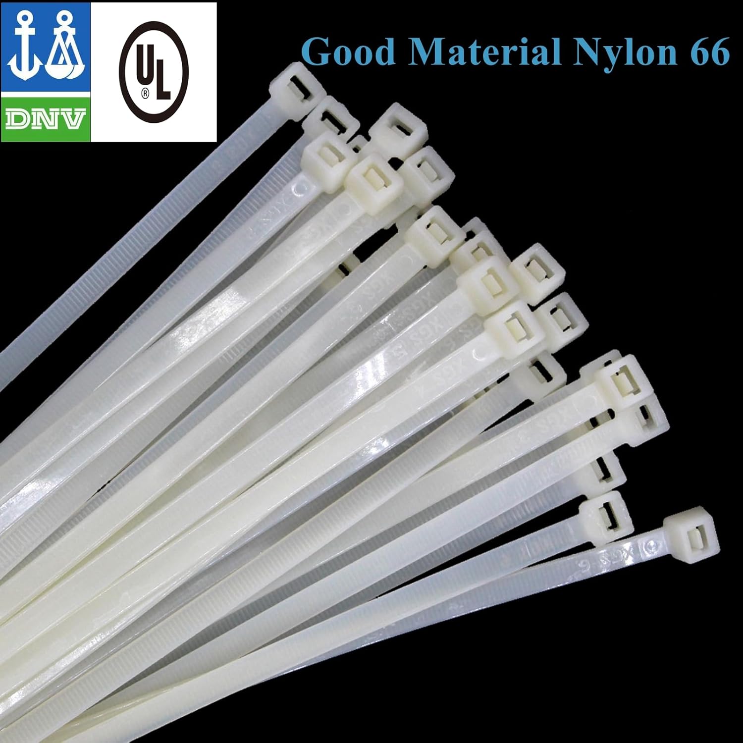 White Clear Zip Ties 18 inch Large Cable Ties Wraps 80 Pieces Outdoor Use Long Plastic Ties with 65 Pounds Tensile