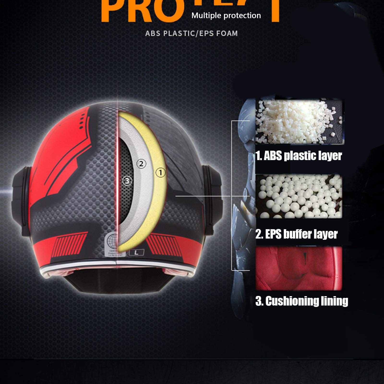 Casque Moto Intégral Vintage DOT Homme Femme - Casque Rabattable Cool Avec Lentille Antibuée