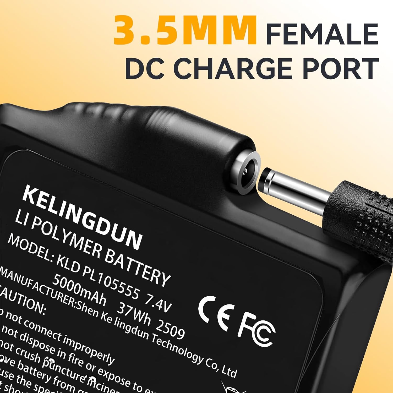 7.4V 3500mAh Li-Polymer Rechargeable Battery Pack Replacement Set Compatible with Heated Gloves Liners Mittens Socks Vest Jacket Hand Muff Charger 7.4v Battery(2 Pack) - Image 5