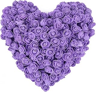 500pcs Mini Foam Rose Heads,INSUNSIX Purple Artificial Flower Bulk Foam Rose for Crafts,DIY Wedding Bouquets Baby Shower Centerpieces Floral Arrangements Party Tables Home Decorations(Purple)