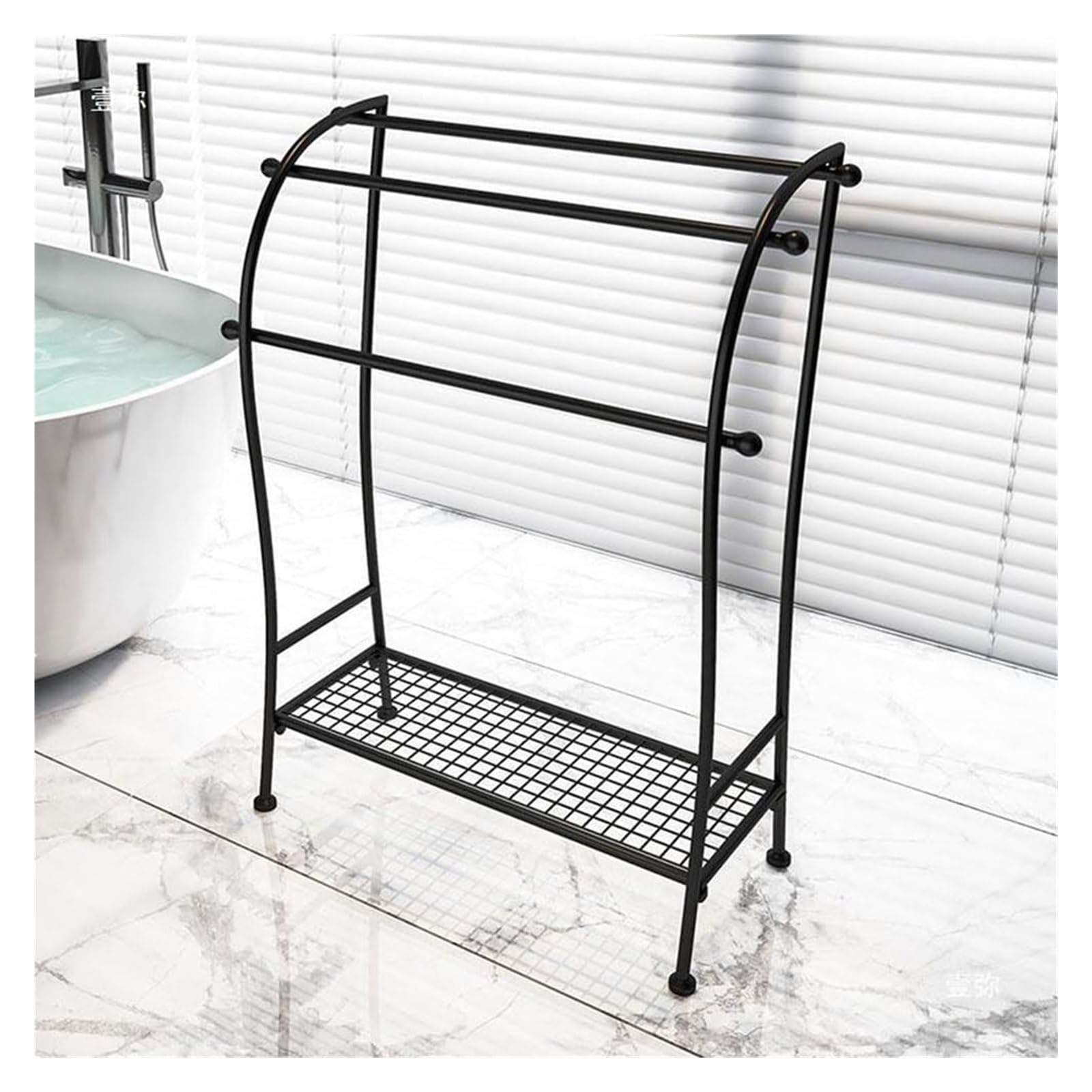 Perchero independiente dorado de 3 niveles para toallas y mantas, de metal, para baño, dormitorio, playa, gimnasio y zona de piscina, solución de almacenamiento elegante