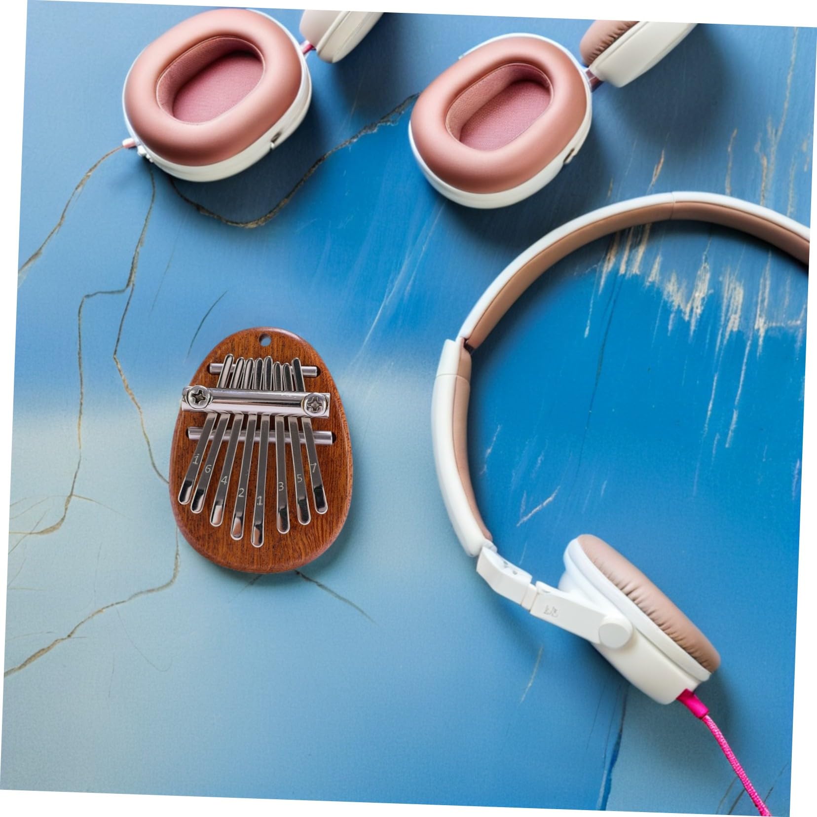 2 Sets Einfaches Musikinstrument Aus Holz &Amp; Für Anfänger – Enthusiasten Instrument Seil Drop Kalimba Kette Marimba Schlüssel Wasser Niedlich – Schlüssel Mini Klavier Finger