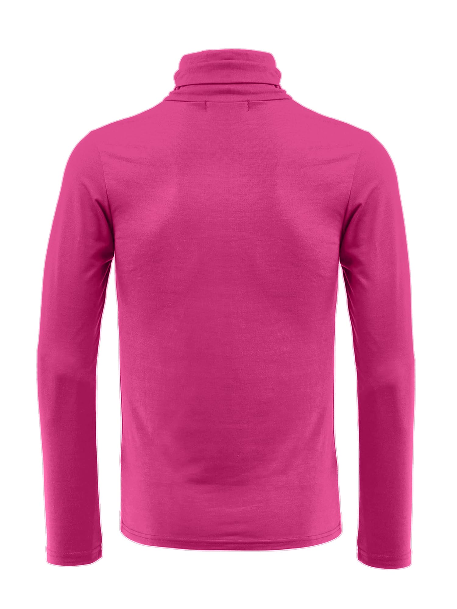 uxcell Camiseta de Cuello Alto para Hombre, Ajuste Delgado, Manga Larga, Cuello Alto, Rosado Oscuro, 42